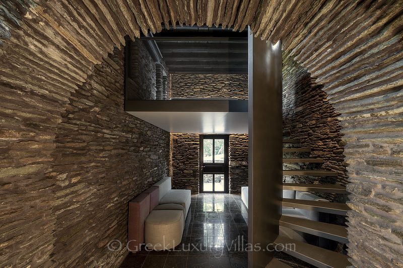 traditional stone villa living room in Andres