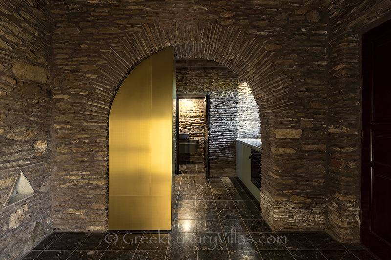 traditional stone villa on Andros, old meets modern