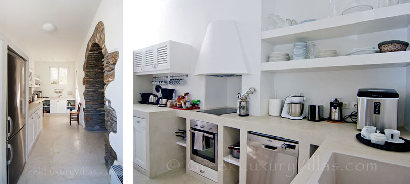 Kitchen of Luxury Villa in Andros