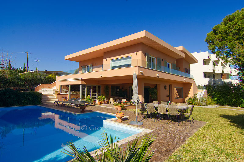 luxury villa with pool near athens close to beach