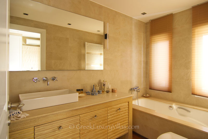 bathroom luxury villa with pool near athens
