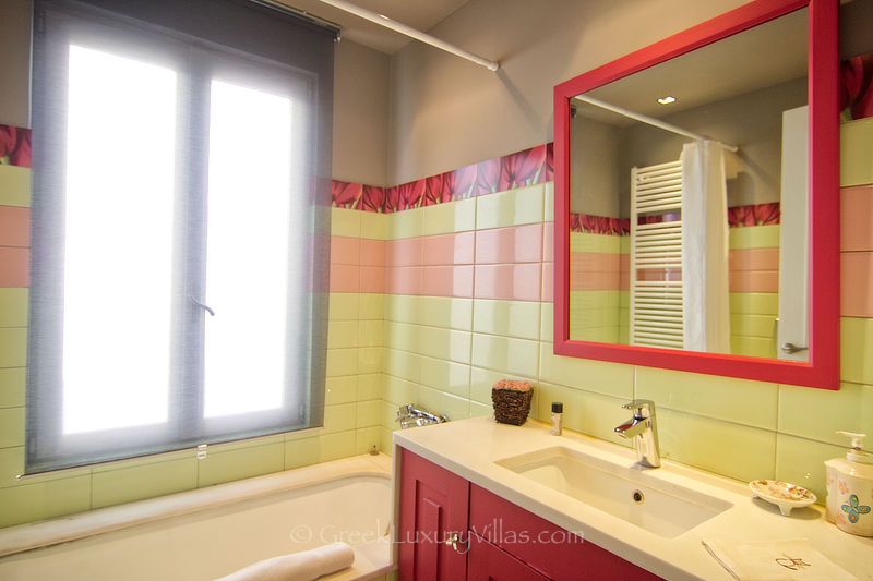 bathroom of luxury villa with pool near athens close to beach