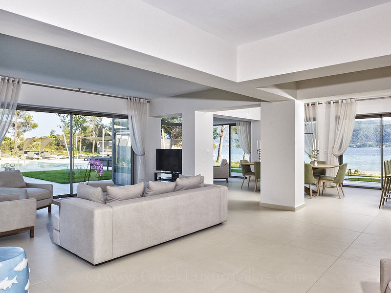 beachfront villa modern sunny living room