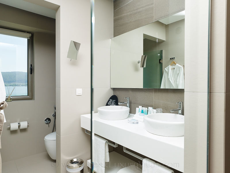 modern bathroom beachfront villa private island