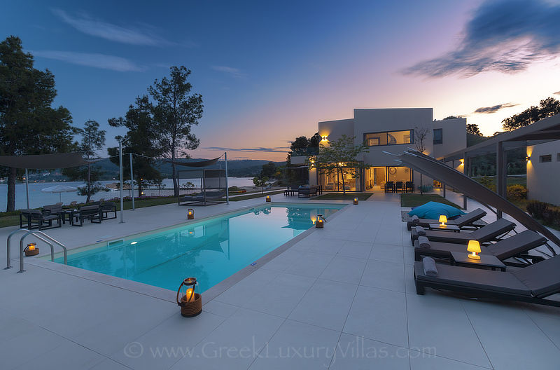 sunset modern beachfront villa private island