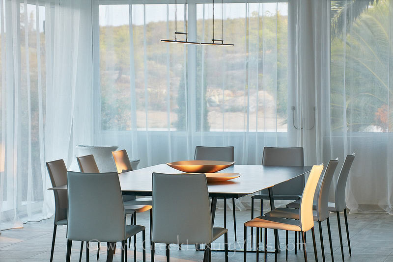 indoor dining luxury villa private island