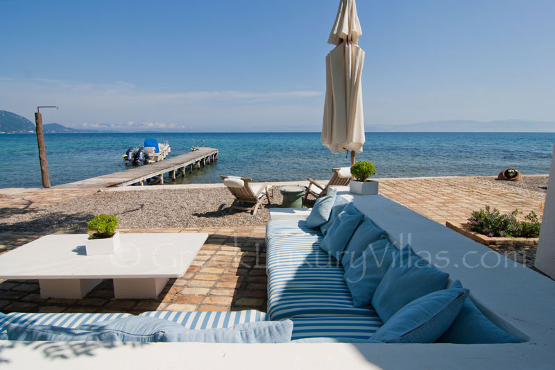 Seafront Villa with Boat in Corfu