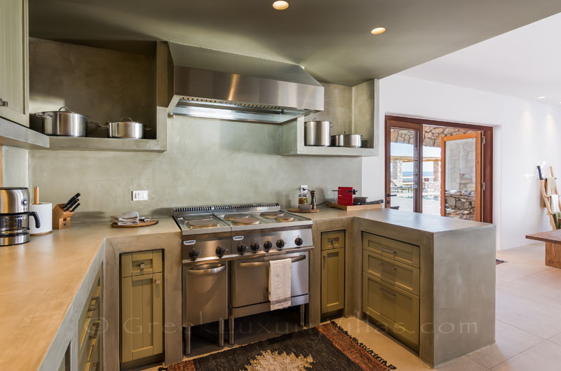 The kitchen of the beachfront luxury villa