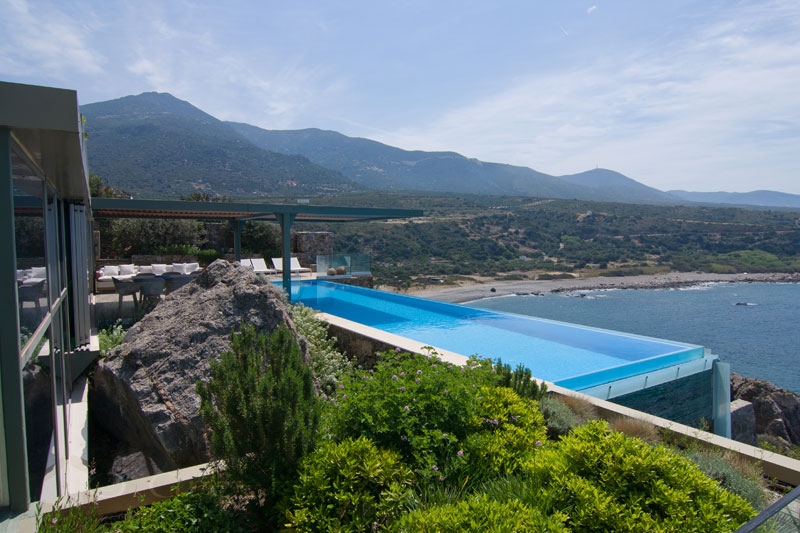 modern seafront villa with pool and sea view on Crete