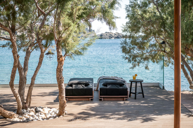 Luxurious beach house on the beach with private pool in Greece