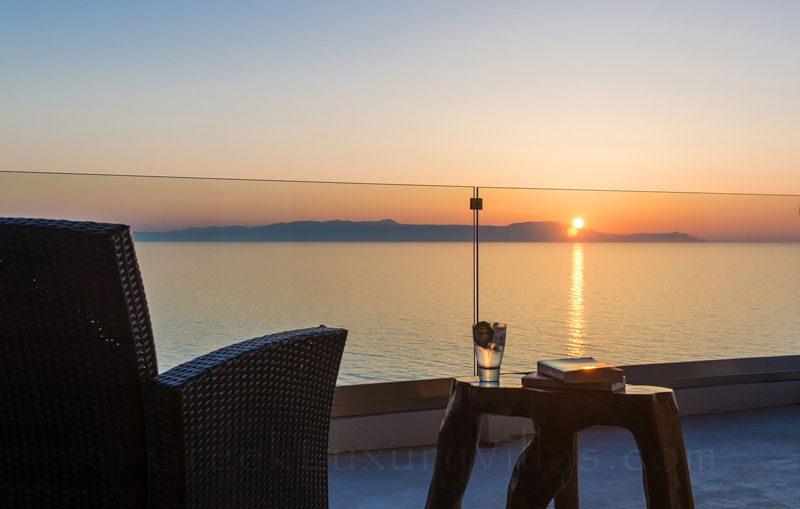 Sunset from the modern luxury villa