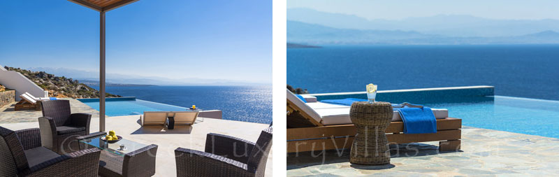 Seaview from the pool of the modern luxury villa