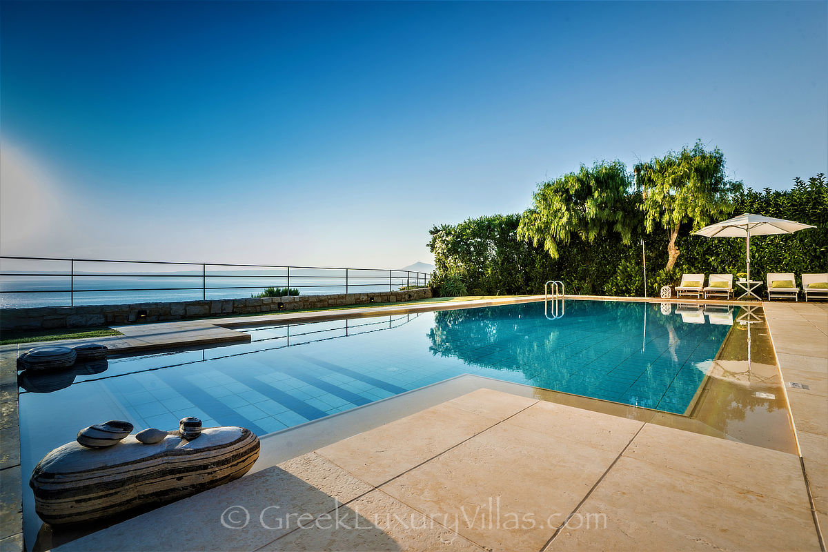 island style sea view villa with pool in crete