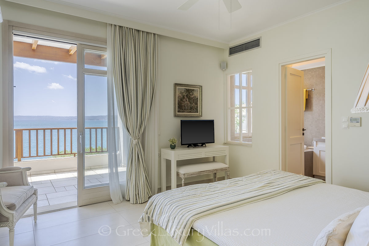 island style seafront villa with pool master bedroom