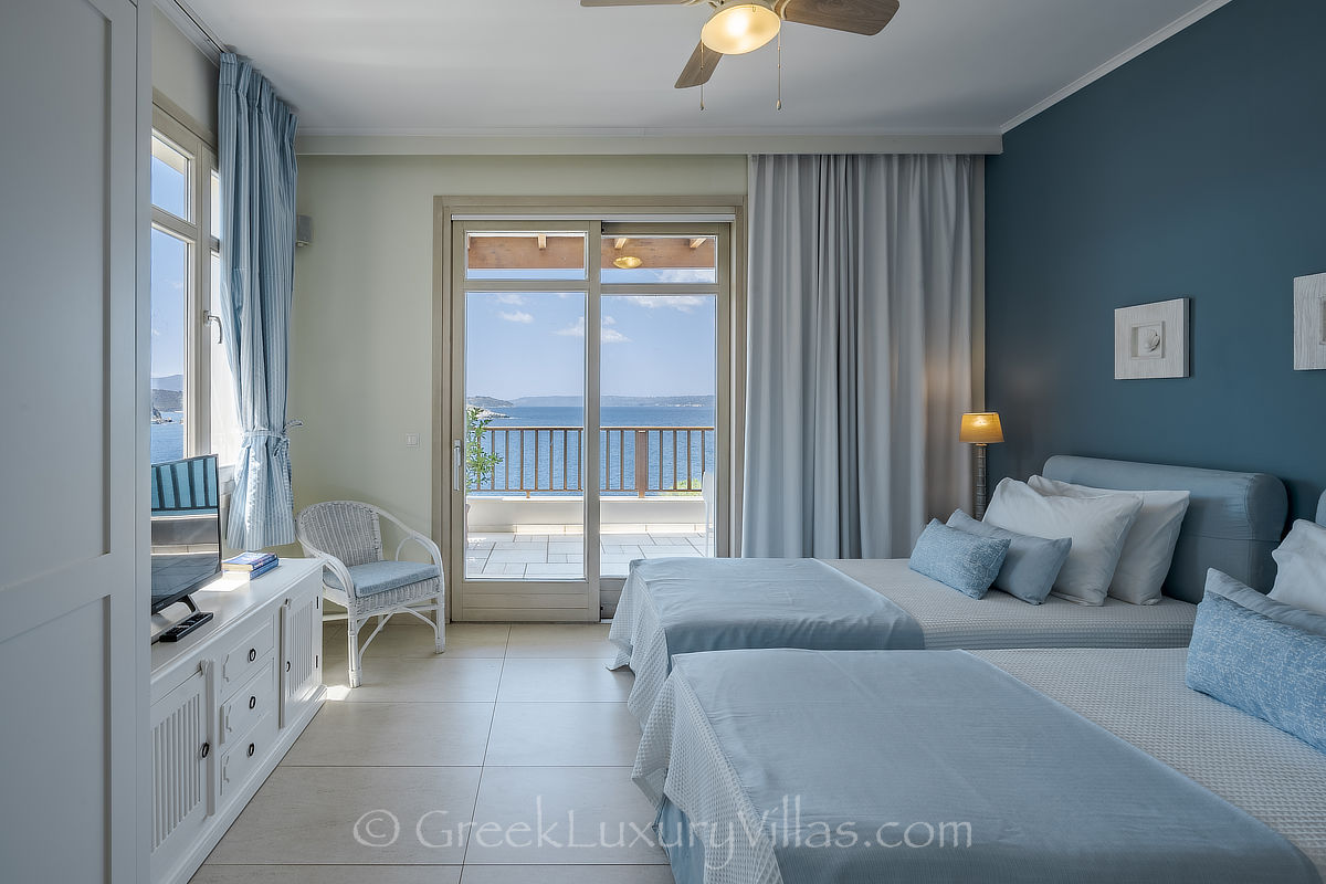 island style seafront villa with pool bedroom