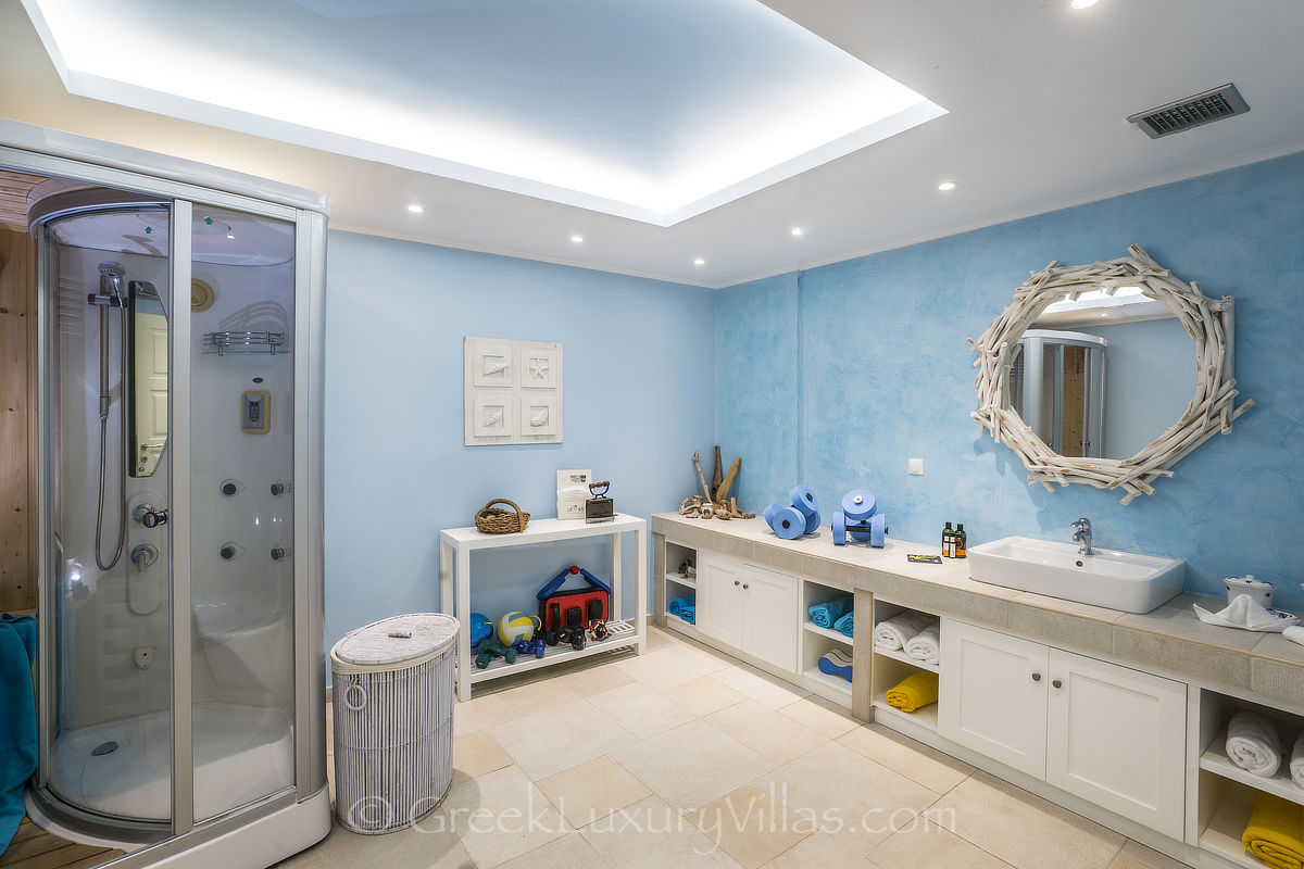 island style seafront villa with pool groundfloor family spa bathroom