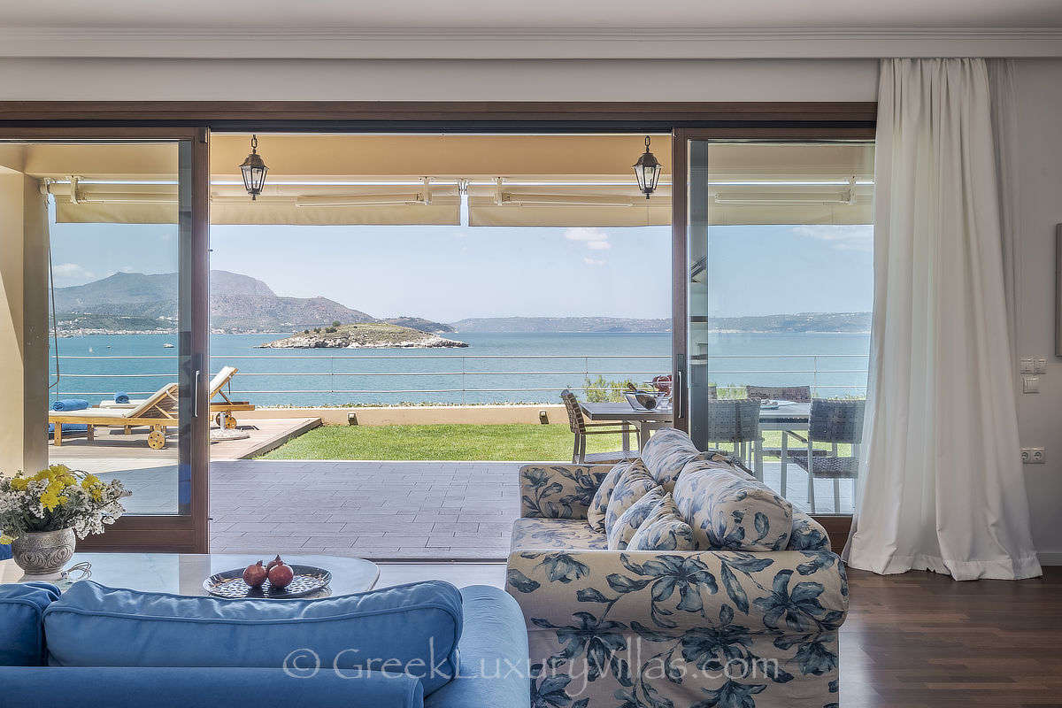 sea view from lounge at traditional seafront villa