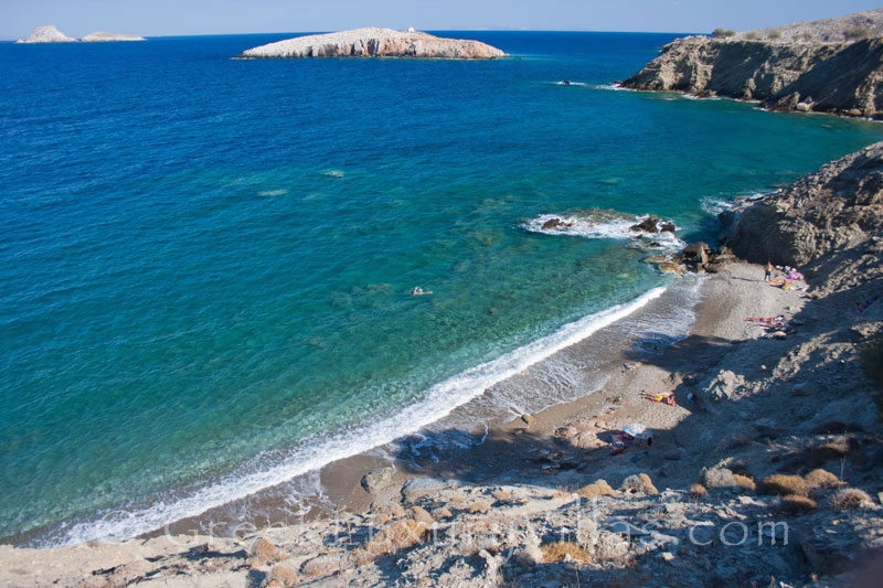Beach below the seafront villas on Folegandros