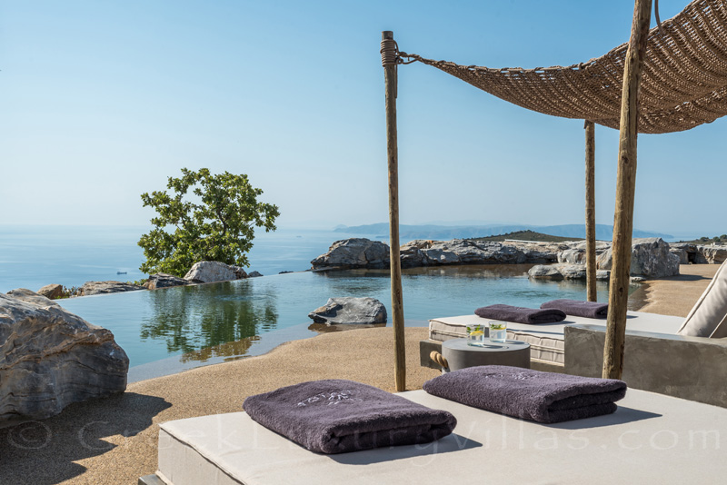 luxury villa with pool and sea view in Greece