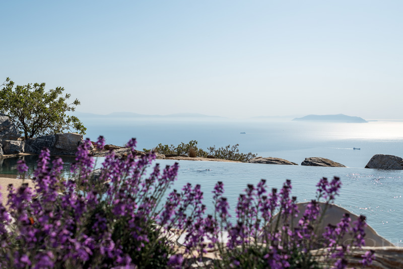 luxury villa with pool and sea view on Kea