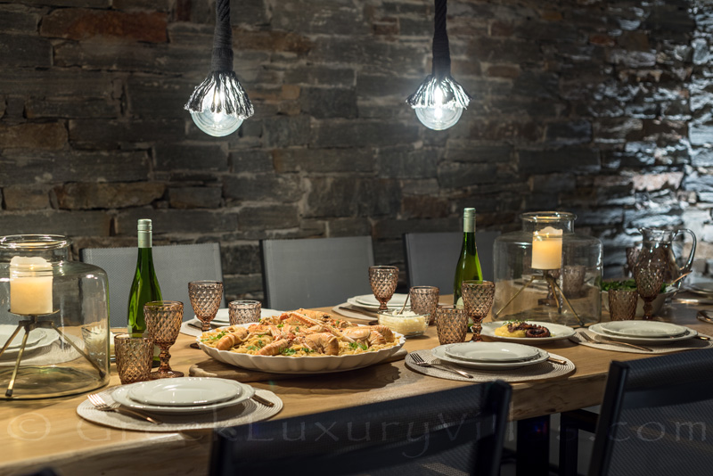 fantastic sea food by private chef in luxury villa