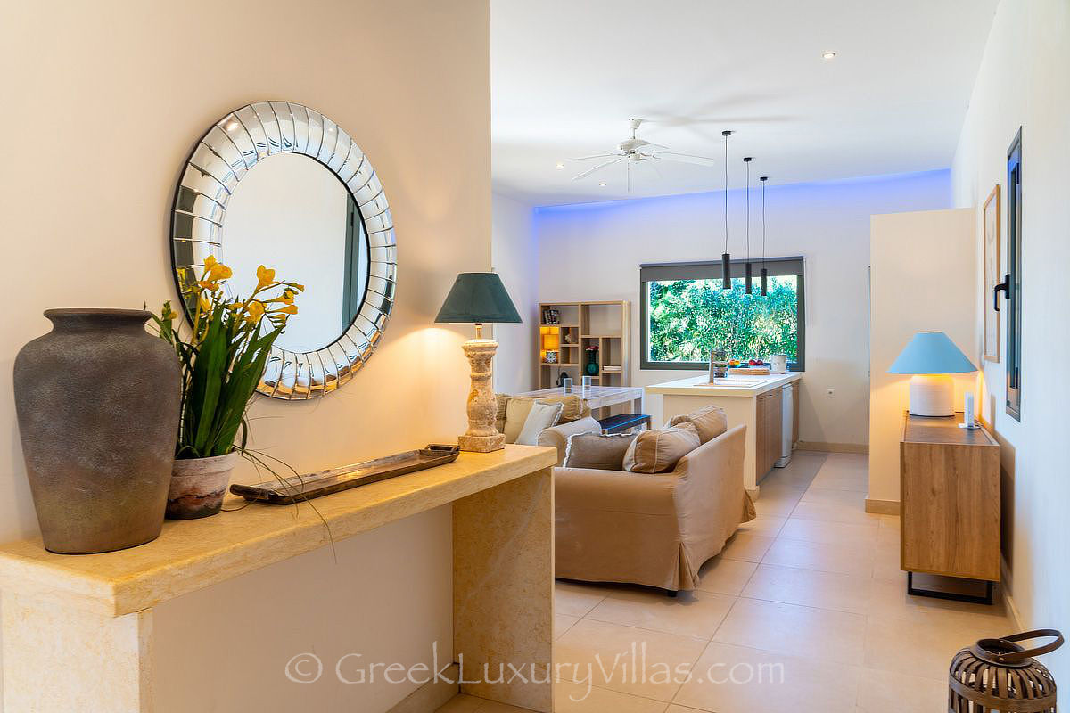 lounge of 3 bedroom villa by the beach in Kefalonia