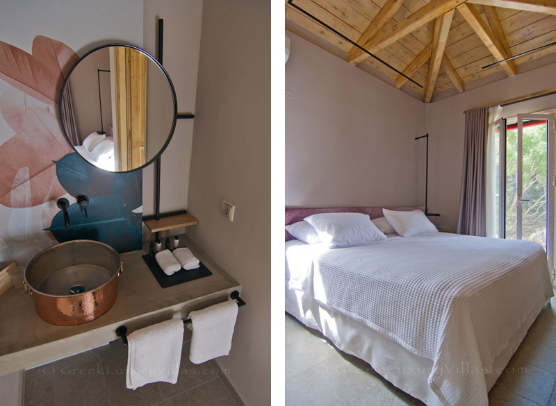 En-suite bathroom of a modern villa in Lefkas