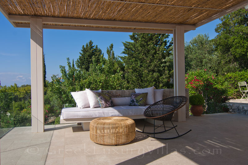 Modern villa with outdoor lounge and seaview in Lefkas