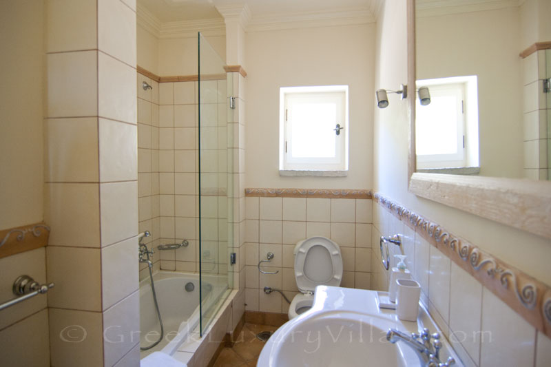 Bathroom of traditional villa with pool on Lefkada
