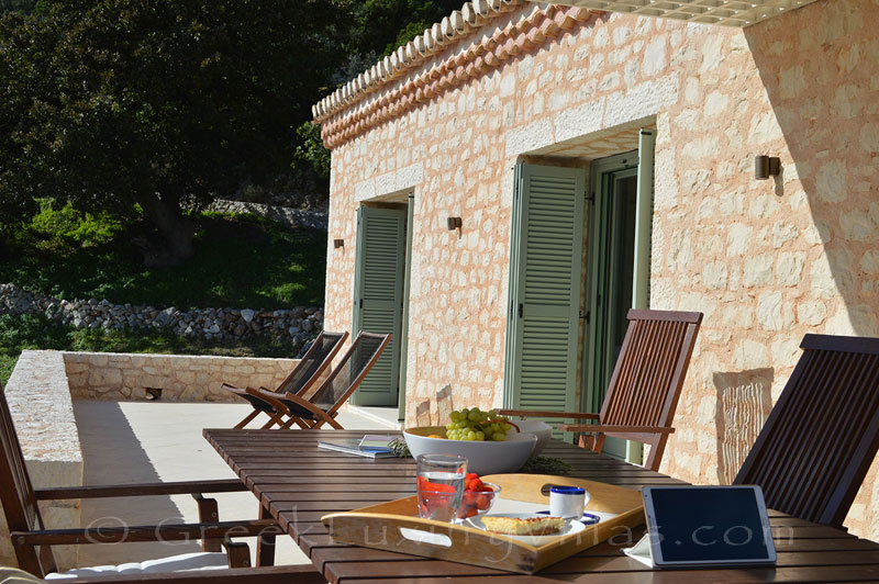 A luxurious villa in Lefkada with seaview from the veranda