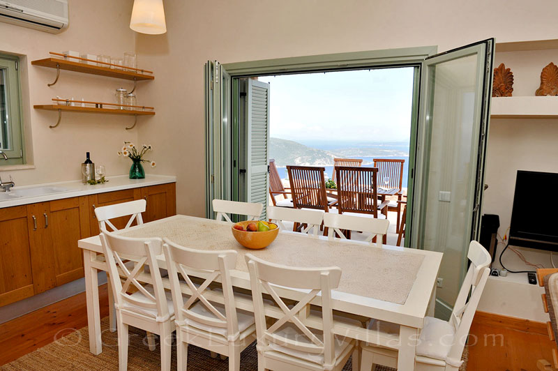 A luxurious villa with an open plan living-room and seaview in Lefkas