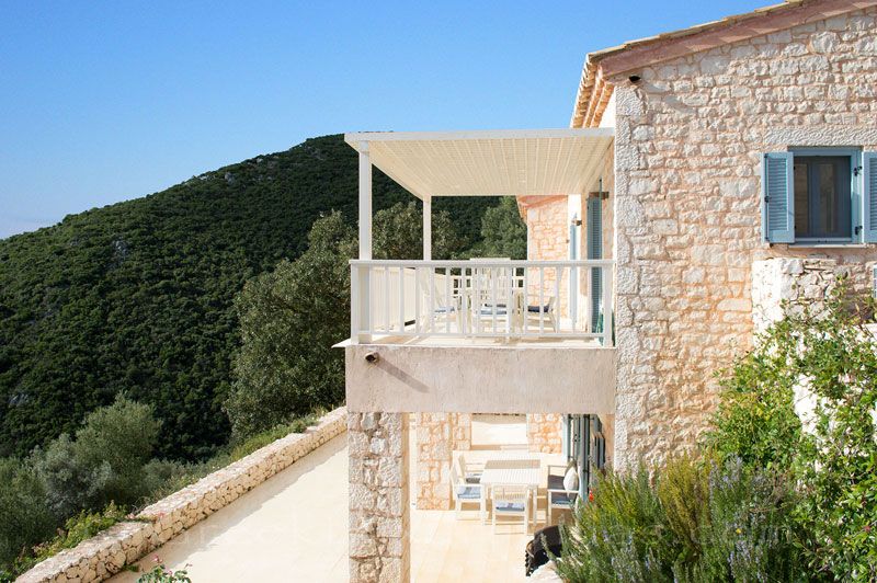 The seaview from a villa with a pool in Lefkada