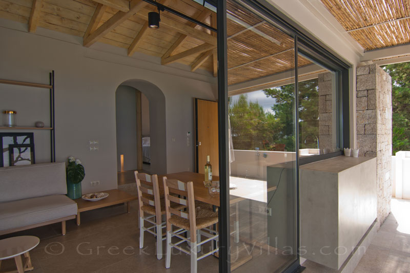 Breakfast in modern villa on Lefkas