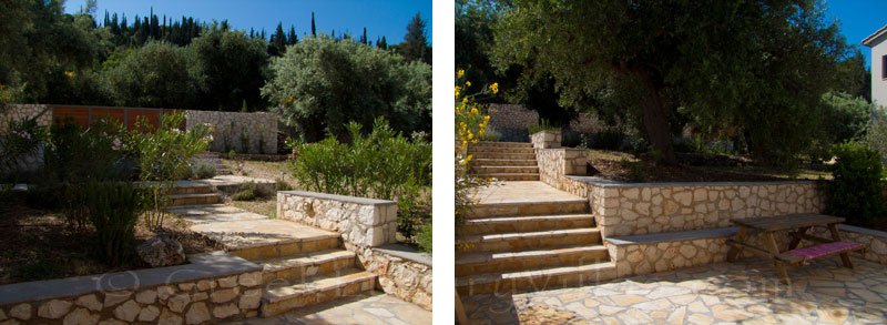 The pool and the garden of a villa in Lefkada