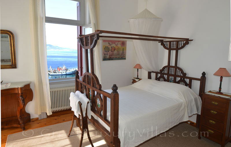 Lesvos traditional villa with pool in Molivos bedroom