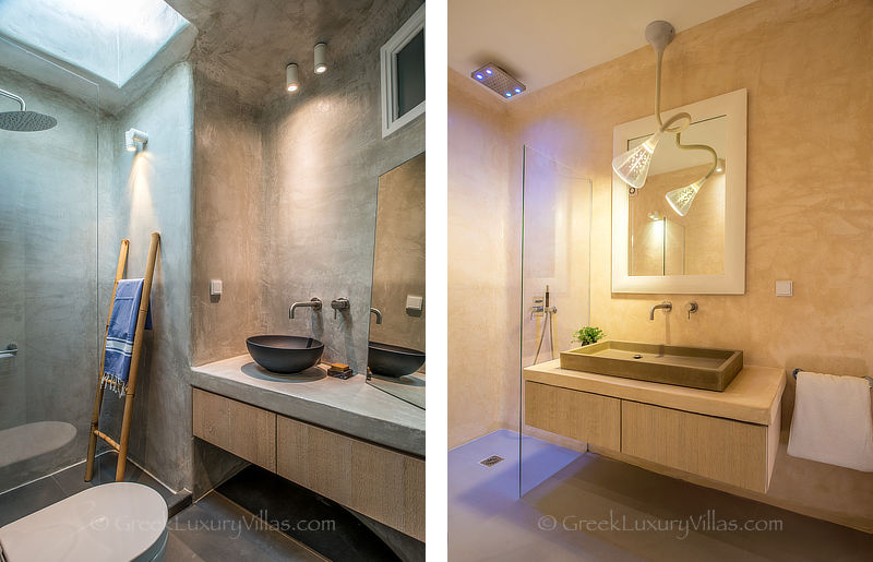 bathrooms of luxury villa in Mykonos Kalo Livadi Beach