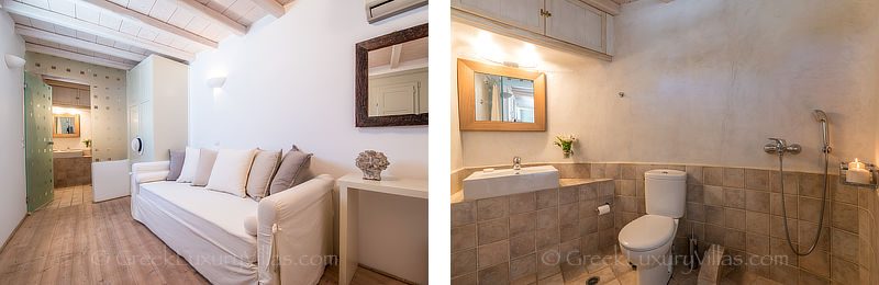 guest room at luxury villa in Mykonos Kalo Livadi Beach