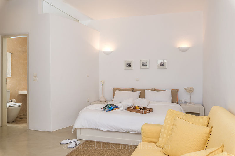 master bedroom of luxury villa in Mykonos Kalo Livadi Beach