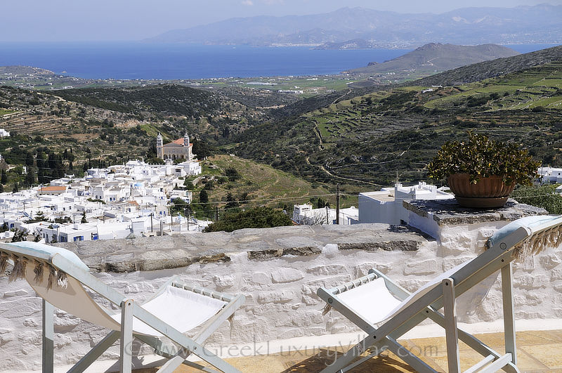 luxury villa in traditional village and panoramic view