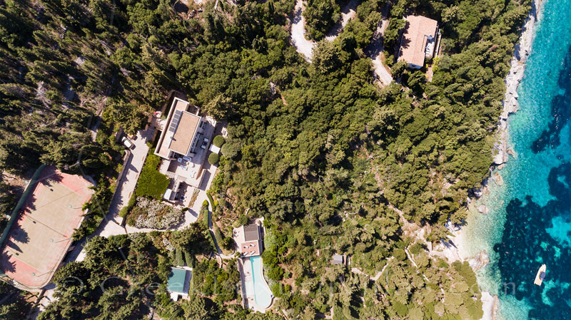 seafront luxury villa with tennis gym pool