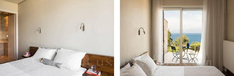 bedroom at luxurious beachfront villa in Paxos
