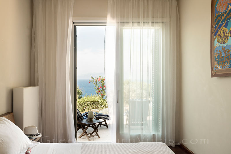 bedroom at beachfront villa with tennis court