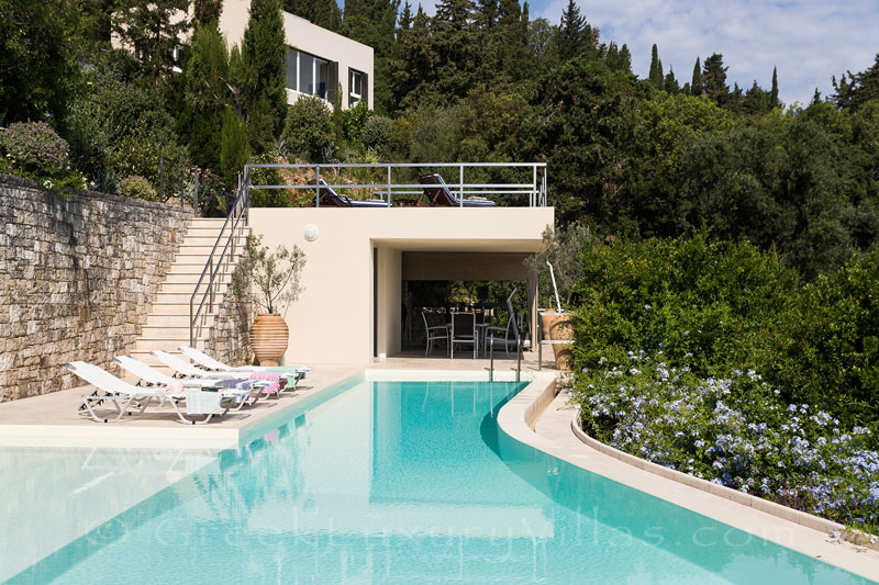 outdoor gym at beachfront villa with tennis and pool