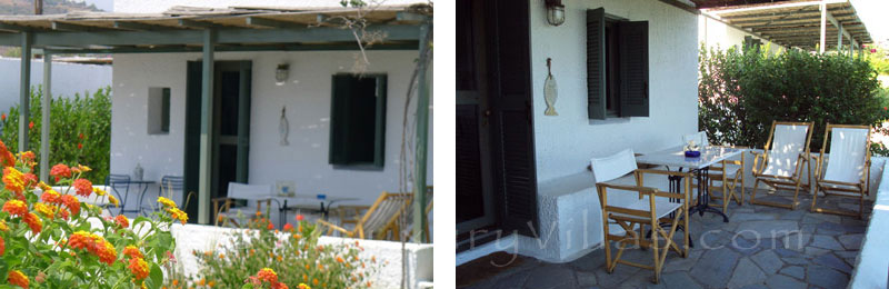 Veranda with privacy at the beach bungalows of Peloponnese