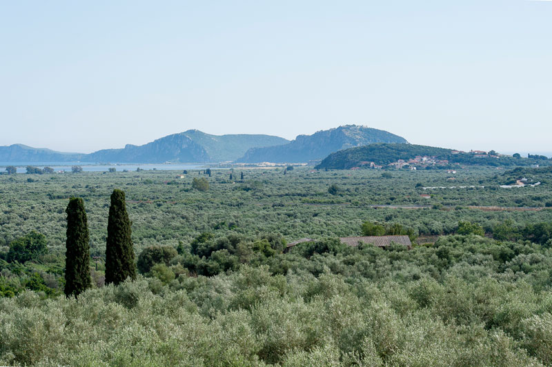 View from roof terrace to Costa Navarino, Pylos, Gialova