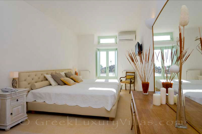 Seaview from a bedroom of the Black Rock luxury villa in Santorini