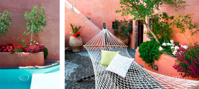A traditional village house with a pool in privacy in Santorini
