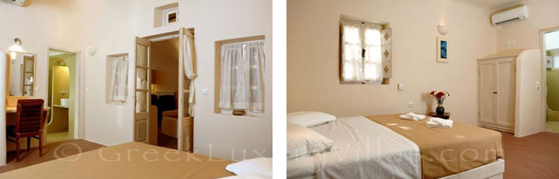 A luxurious bedroom in a villa in Imerovigli, Santorini