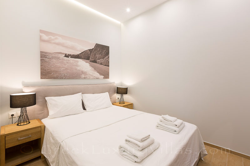 Skiathos modern holiday villa with pool bedroom