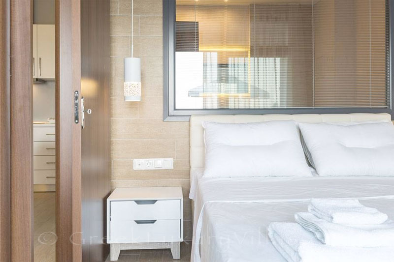 Skiathos modern holiday villa with pool bedroom